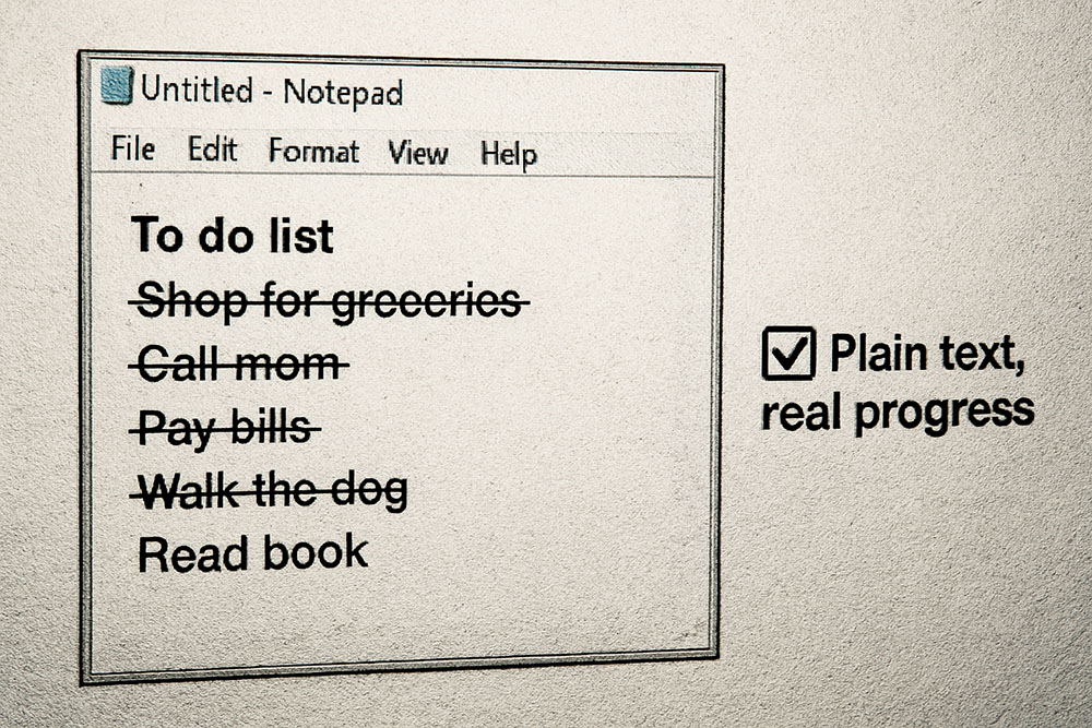 Using Strikethrough to Manage To-Do Lists in Plain Text
