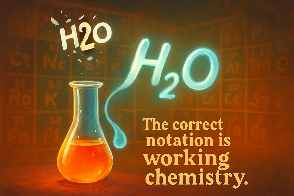 Generating Subscript Characters for Chemical Formulas ($H_2O$)